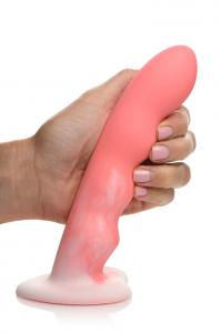Simply Sweet Wavy Silicone Dildo Pink/white