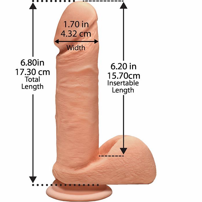 The D Perfect D 7 W/BALLS Vanilla Dildo