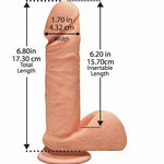The D Perfect D 7 W/BALLS Vanilla Dildo