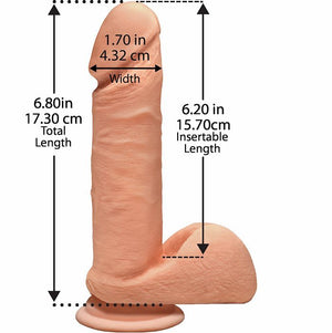 The D Perfect D 7 W/BALLS Vanilla Dildo