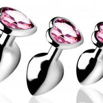 Booty Sparks Pink Heart Gem Anal Plug Set