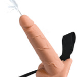 Simplee Fetish 7.5 in Hollow Squirting Strap-on with Balls Flesh