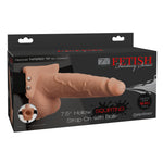 Simplee Fetish 7.5 in Hollow Squirting Strap-on with Balls Flesh