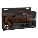 implee Fetish 9 inches Hollow Squirting Strap On with Balls Brown