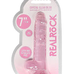 Realistic Dildo with Balls Clear Pink