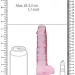 Realistic Dildo with Balls Clear Pink