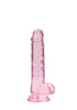 Realistic Dildo with Balls Clear Pink