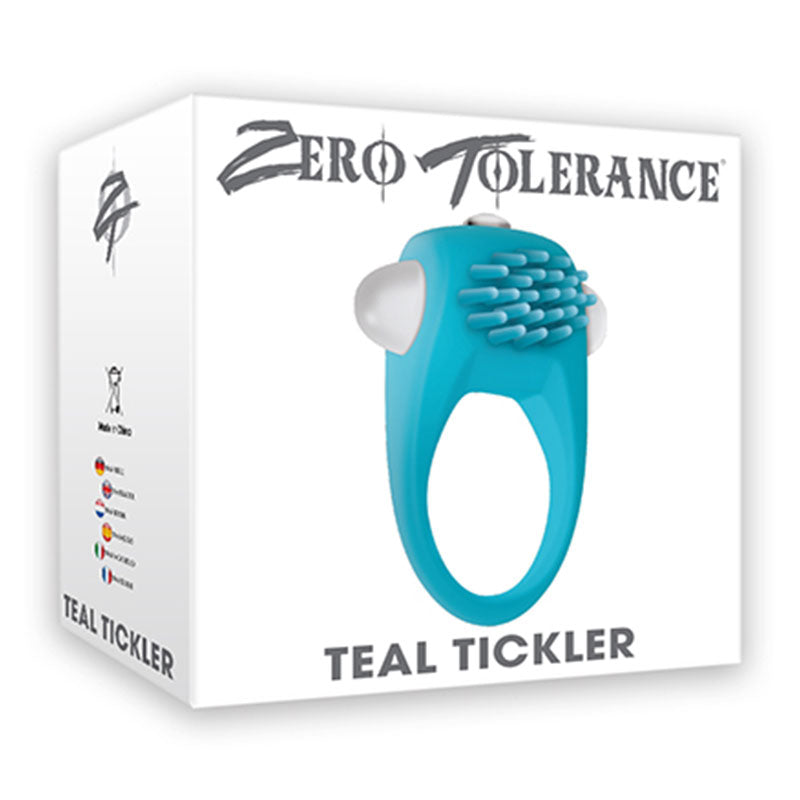 Teal Tickler Vibrating Cock Ring